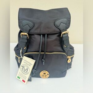 🎒Valentino Orlandi Black Backpack with Gold Accents 🎒✨